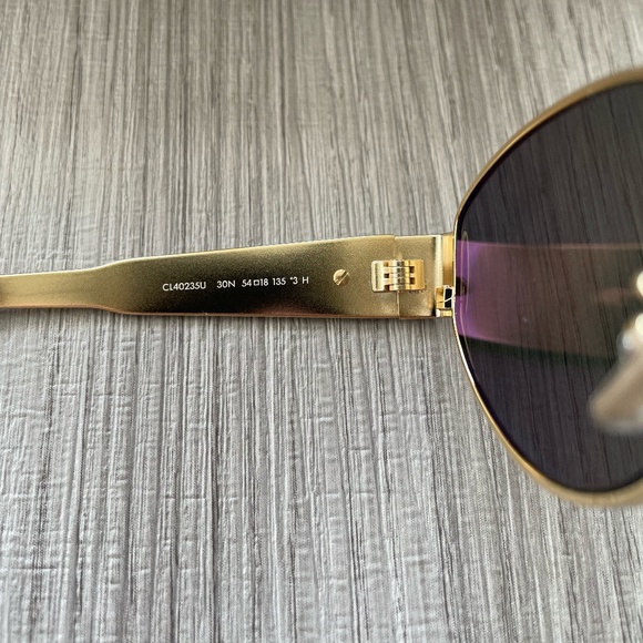 NWT Celine Triomphe Metal 01 Sunglasses Gold - Picture 6 of 11